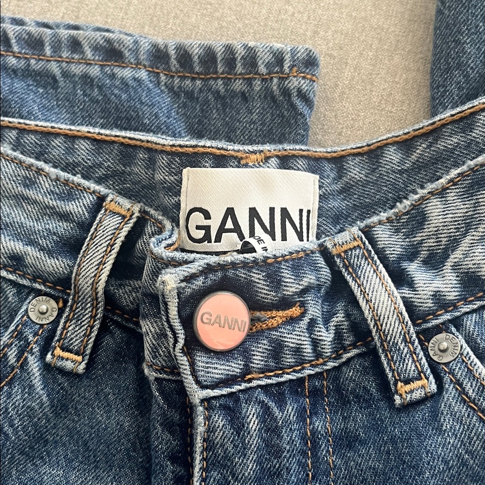 Ganni Dark Blue Denim Jeans Like New Suze 24W/32L